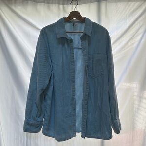 DIVIDED H&M Blue Corduroy Shirt Jacket